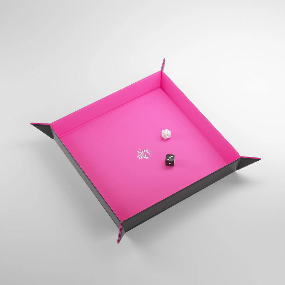 Gamegenic - Magnetic Dice Tray Square - Black/Pink