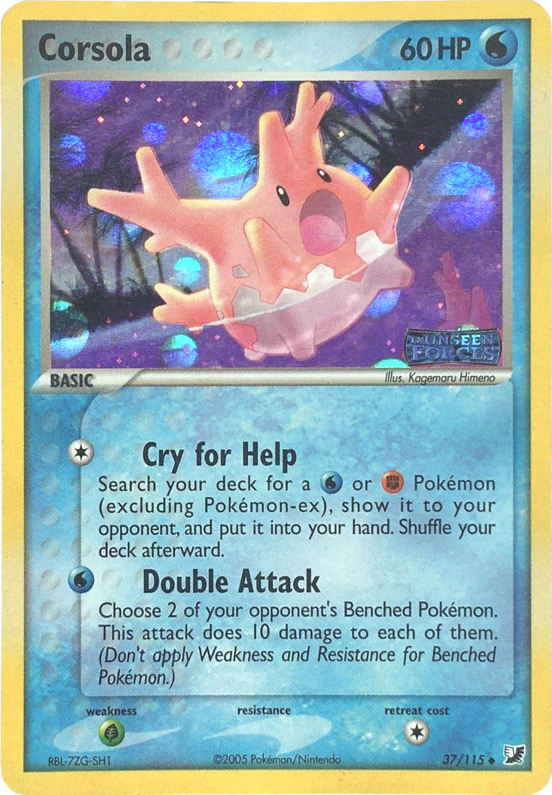 corsola pokemon card Corsola (37/115) (Stamped) [EX: Unseen Forces]
