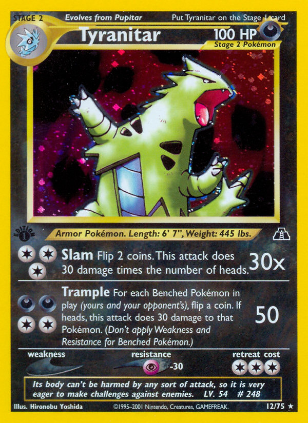 pokemon card tyranitar Tyranitar (12/75) [Neo Discovery 1st Edition]
