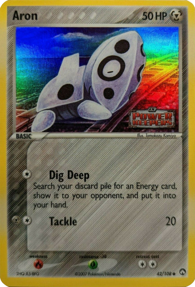 pokemon card aron HeartGold & Soulsilver Triumphant Common #56 variation to centering Aron Card Prices & Value