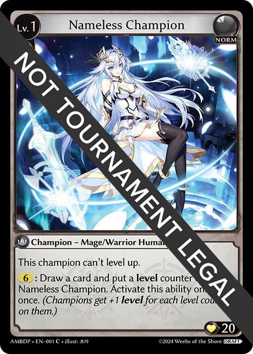 Nameless Champion (Mage/Warrior) (001) [Mortal Ambition Draft Pack]