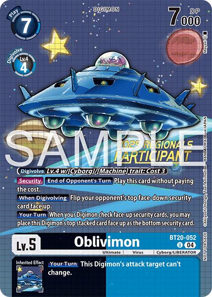 Oblivimon [BT20-052] (Regionals 25-26 Season 2 Participant) [Release Special Booster Ver.2.0]