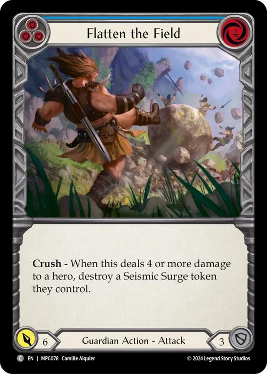 Flatten the Field (Blue) [MPG078] (Mastery Pack Guardian)  Rainbow Foil