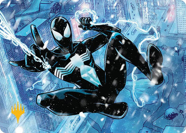 Spectacular Spider-Man (Black) Art Card (Gold-Stamped Planeswalker Symbol) [Marvel's Spider-Man Art Series]