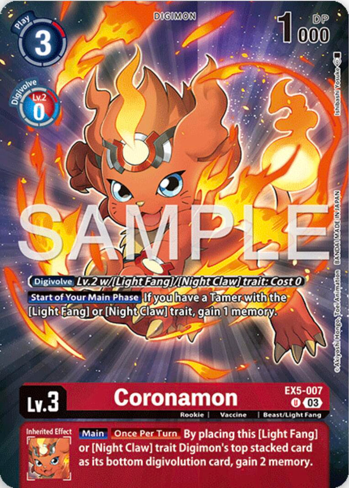 Coronamon [EX5-007] (Digimon Story: Time Stranger Collector's Edition) [Animal Colosseum]