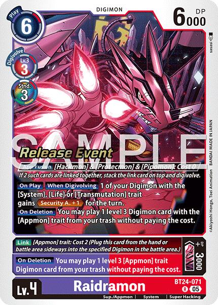 Raidramon [BT24-071] [Time Stranger Release Events Cards]