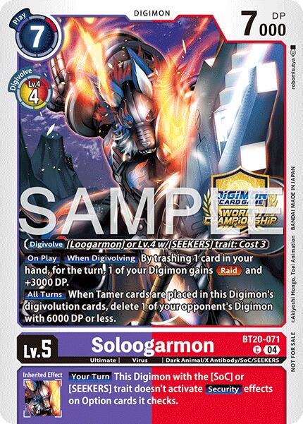 Soloogarmon [BT20-071] (Championship 25-26 Finals Season 2) [Release Special Booster Ver.2.5 Promos]