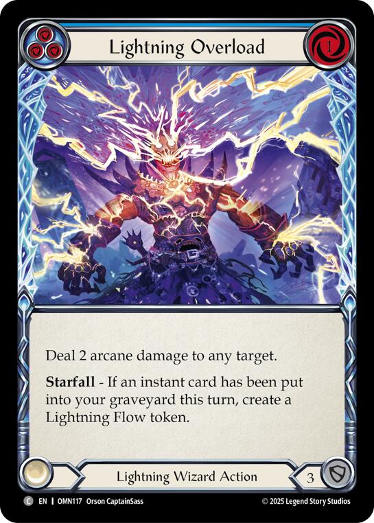 Lightning Overload (Blue) [OMN117] (Omens of the Third Age)  Rainbow Foil