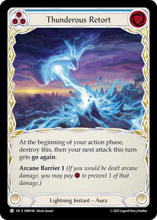 Thunderous Retort (Blue) [OMN198] (Omens of the Third Age)  Rainbow Foil
