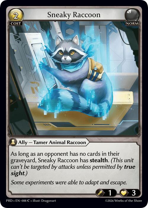Sneaky Raccoon (Interference Curio Foil) (88) [.asphodel/paradise]