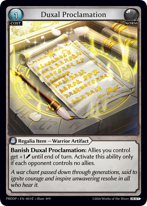 Duxal Proclamation (3) [.asphodel/paradise Draft Pack]