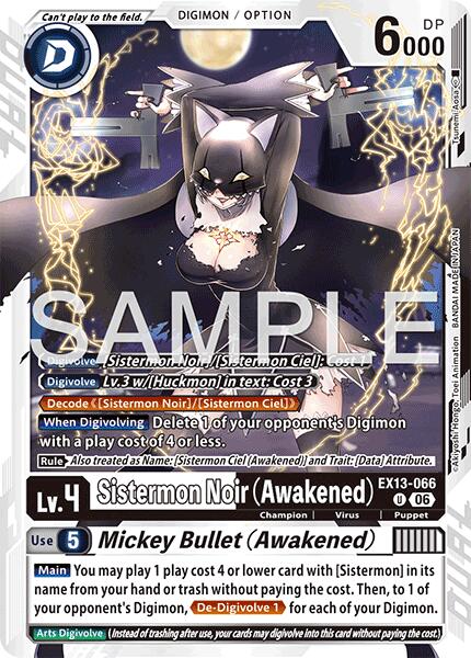 Sistermon Noir [EX13-066] (Awakened) // Mickey Bullet (Awakened) [Chivalrous XIII]