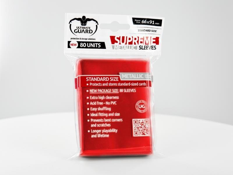 Ultimate Guard - SUPREME SLEEVES - Standard size -  metallic red