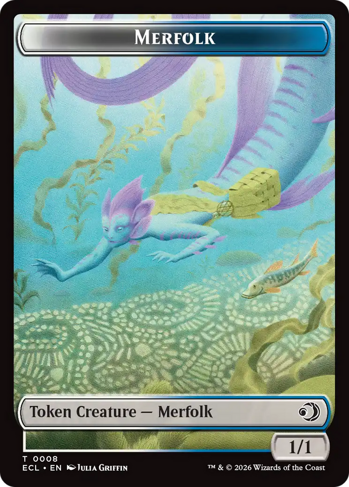 Merfolk // Worm Double-Sided Token [Lorwyn Eclipsed Tokens]
