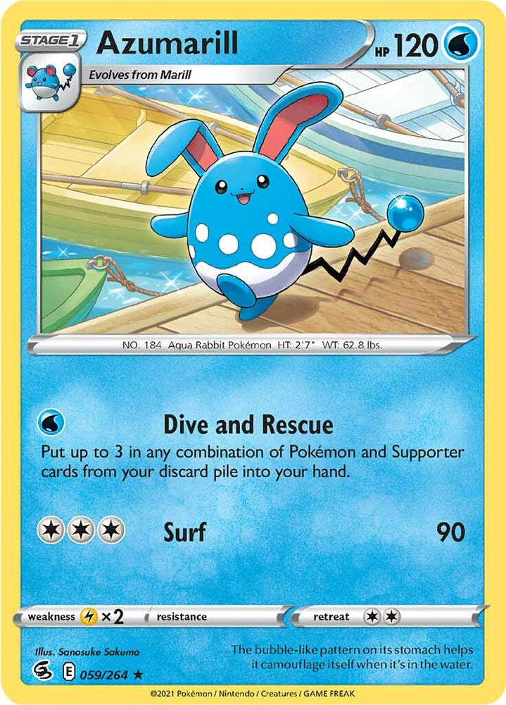 pokemon 264 card set Dragapult 130/264 - Fusion Strike - Evolution 30 / 1 TCGplayer Tip Azumarill (059/264) [Sword & Shield: